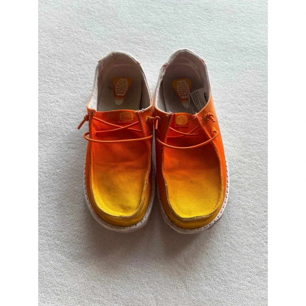 Hey‎ Dude Wendy Y Candy Corn Kids Size J4 Orange Ombre Slip On Loafers 43482-83B